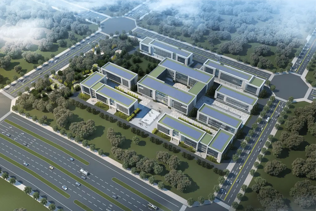 Aerial view of the Changzhou industrial park that hosts the LIISEE lighting factory