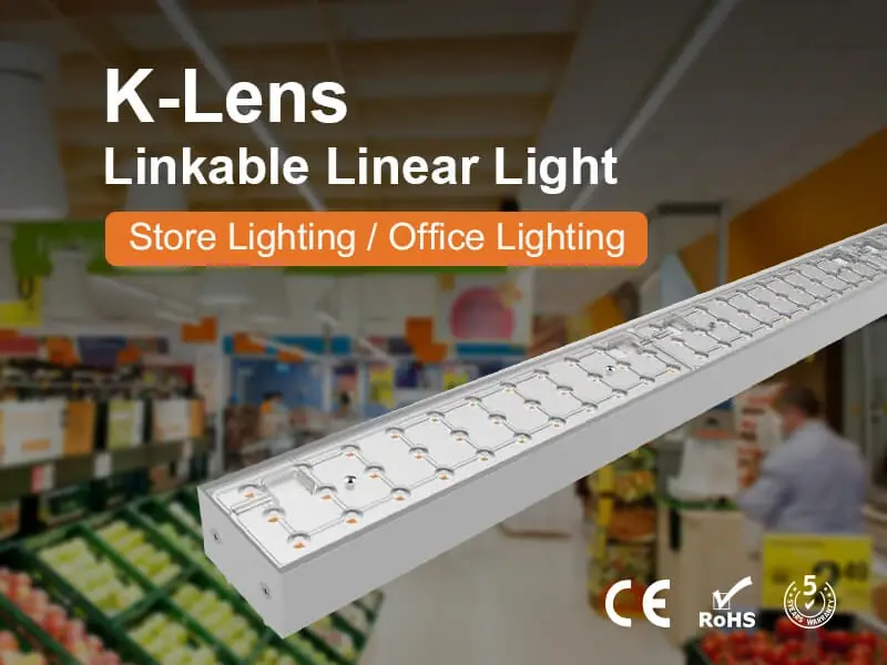 K-Lens linkable LED linear light with seamless instant connection